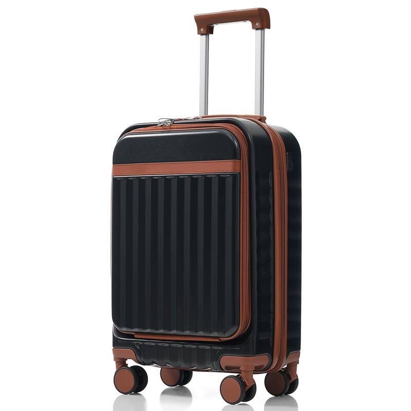 Luggage Set of 3, 20inch with USB Port, front opening design Airline Certified Carry on Luggage, ABS Hard Shell Luggage