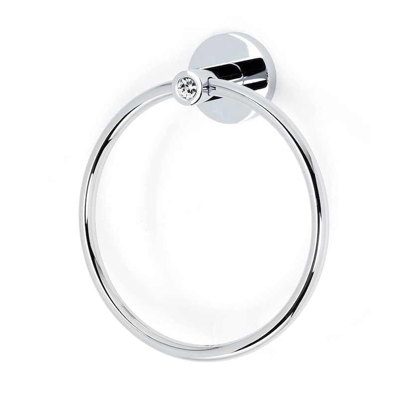 Alno 6 Inch Towel Ring from the Contemporary I Crystal Collection - Polished Chrome