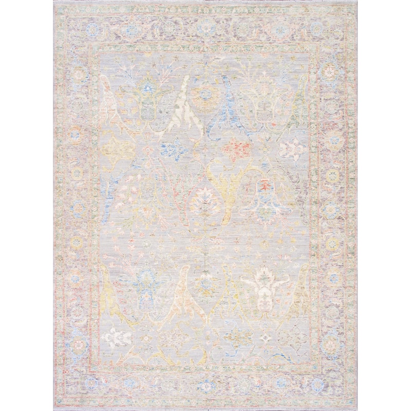 Pasargad Home Oushak Hand-Knotted L. Beige Wool Area Rug - 8'10" X 12'10" - 8'10" X 12'10" - L. Beige