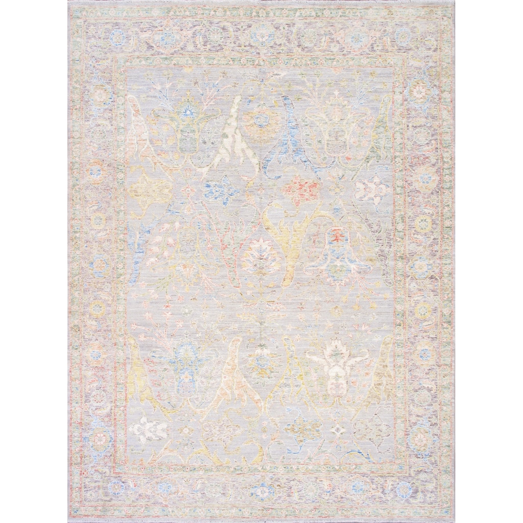Pasargad Home Oushak Hand-Knotted L. Beige Wool Area Rug - 8'10" X 12'10"