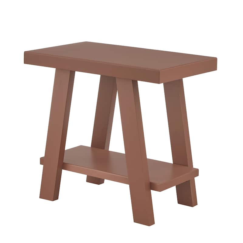 Roundhill Furniture Athens Contemporary Wood Shelf Side Table - Red - Wood