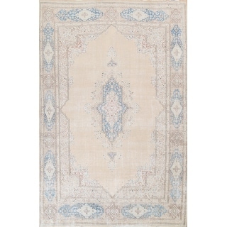 Muted Distressed Traditional Kerman Persian Area Rug Wool Hand-knotted ...