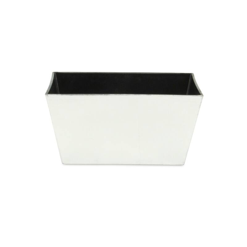 HomeRoots 8" Silver Recycled Plastic Indoor Outdoor Rectangular Planter Box