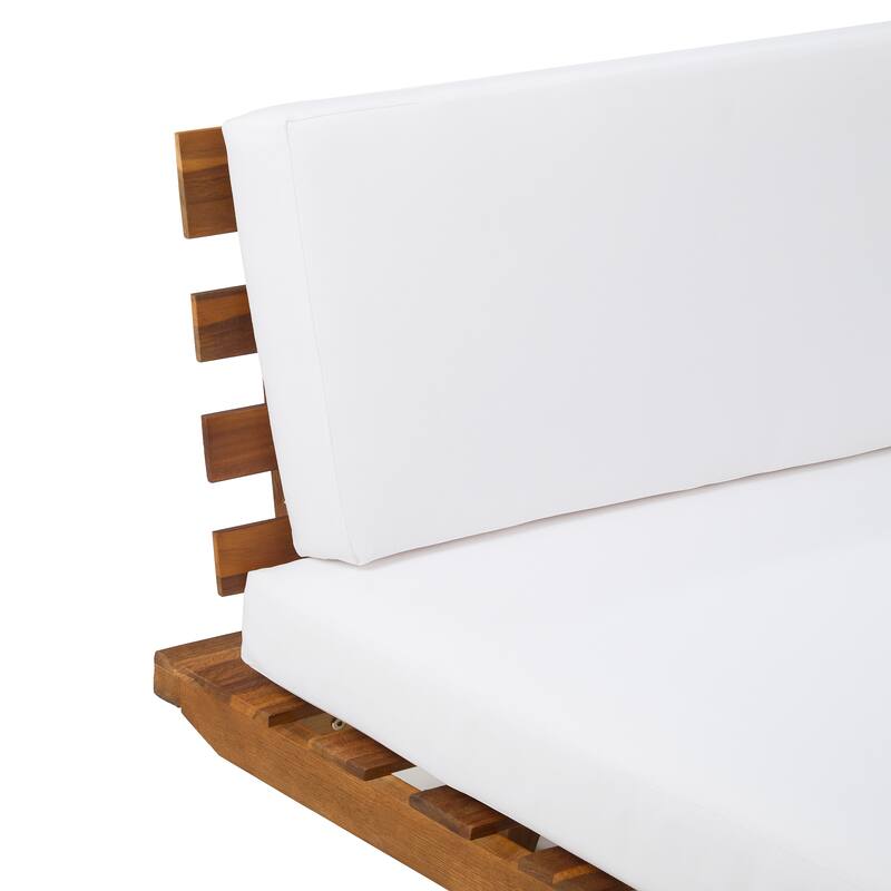 Roomfitters 2-Seater Sofa Left/Right Side with Acacia Wood Frame and Cushions