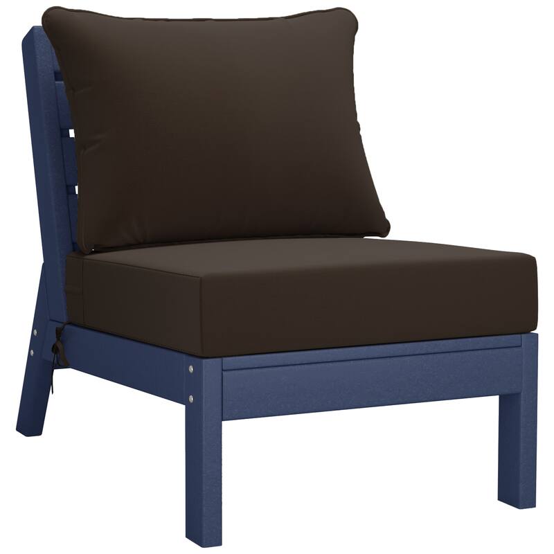 Birchwood All Weather HDPE Outdoor Patio Navy Blue Deep Seating Conversation Set (6-Piece Set)