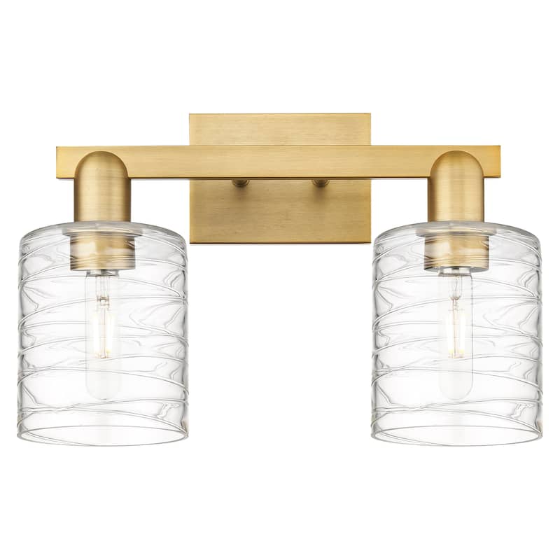 Innovations Lighting 716-2W-11-16 Cobbleskill Vanity Cobbleskill 2 - Brushed Brass / Deco Swirl