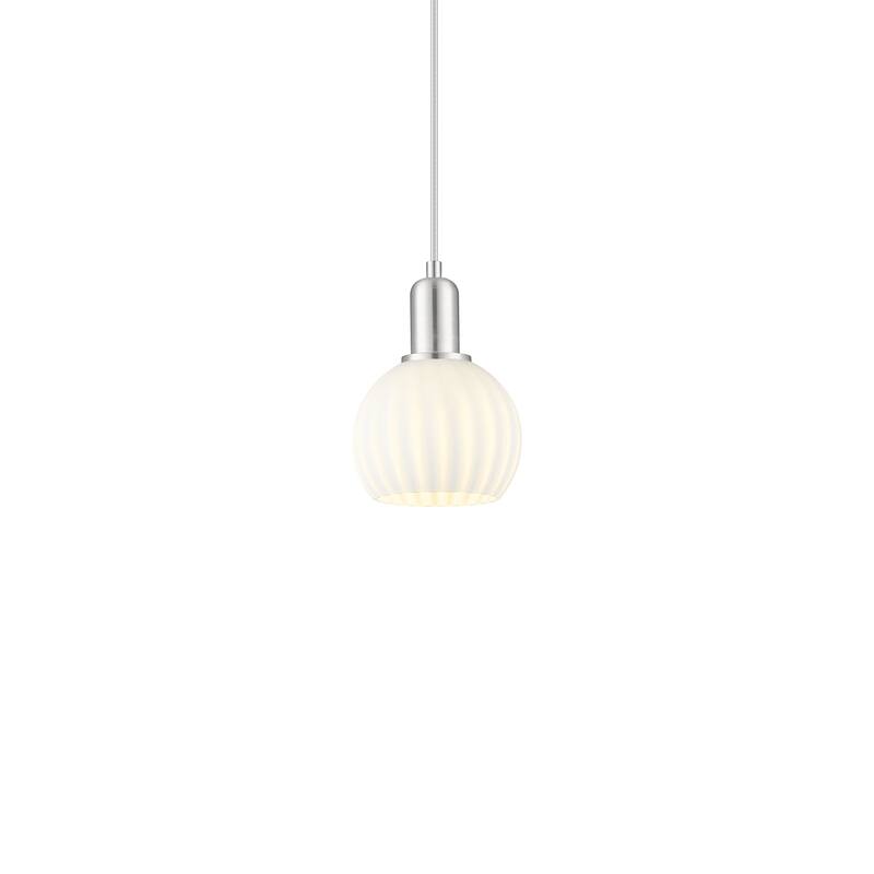 Innovations Lighting 716-1P-9-6 White Venetian Pendant White Venetian - Brushed Satin Nickel / White Venetian