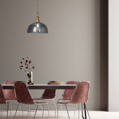 Corin River of Goods Metallic Grey Glass and Wood 15.25-Inch Pendant Light with Adjustable Hanging Cord