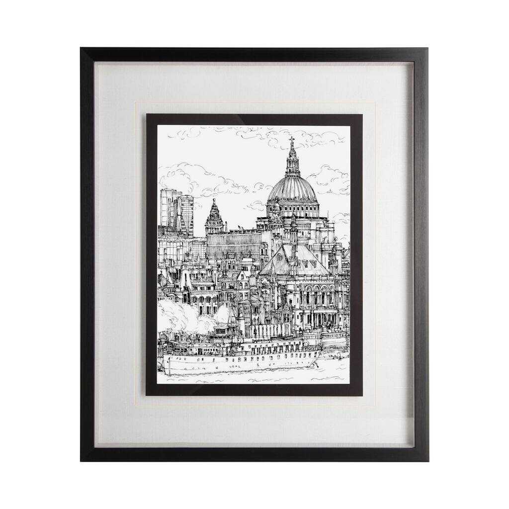 B&W City Scene X Framed Art Print