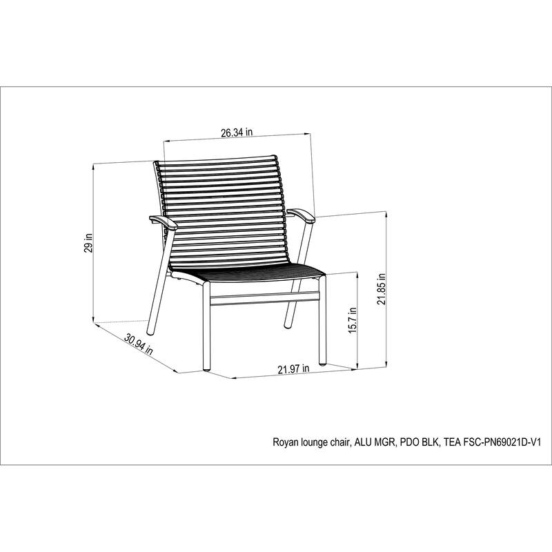 Amazonia FSC Certified Teak and Aluminum 3pc Bistro Set