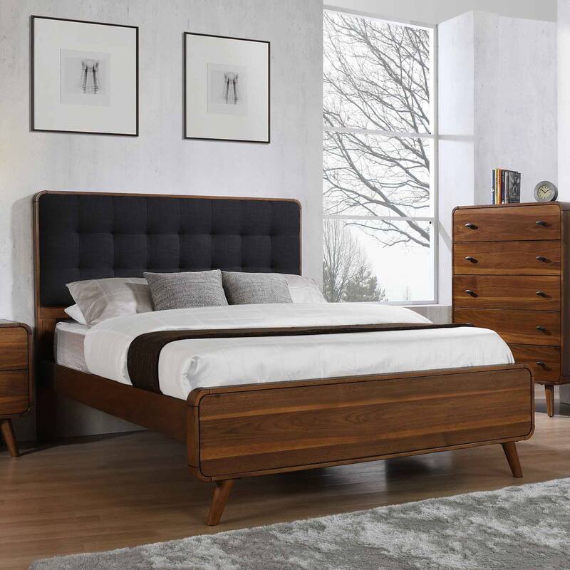 Robyn Wood Platform Bed Dark Walnut