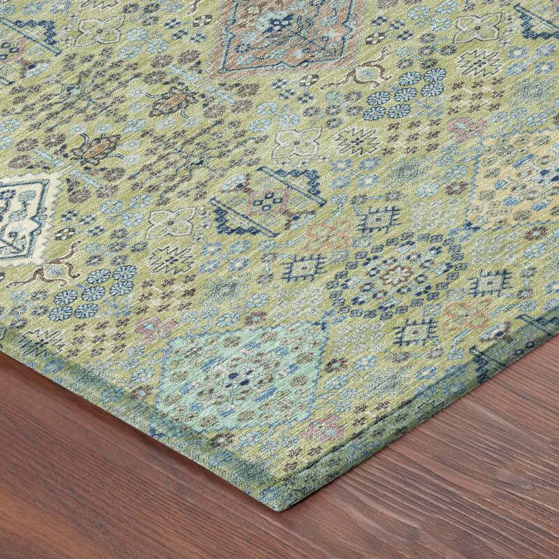 Machine Washable Indoor/ Outdoor Boho Panel Chantille Rug