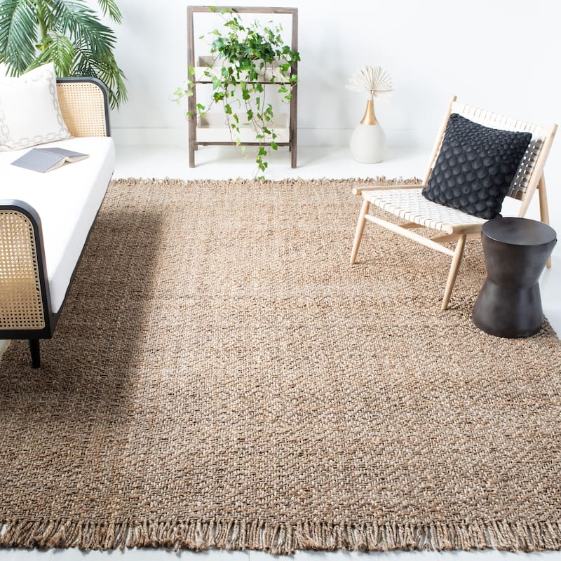 SAFAVIEH Handmade Natural Fiber Heidy Farmhouse Rug - 6' Square - Grey/Natural