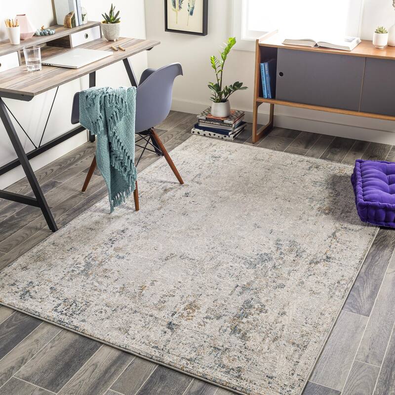 Chadwick Vintage Border Area Rug - Grey/Rust - 2' x 2' 11"