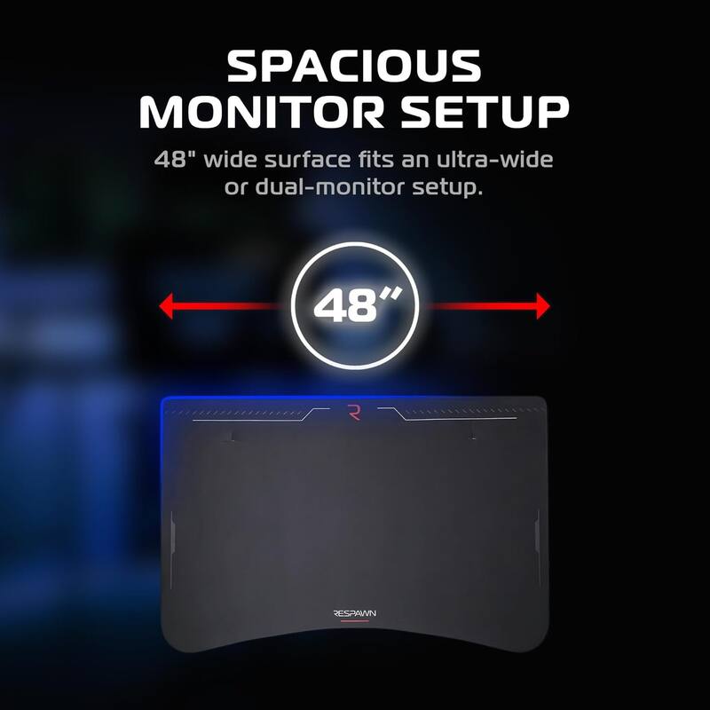 RESPAWN Gaming Desk - Computer Desk with Mouse Pad, PC Workstation Home Office Gaming Table