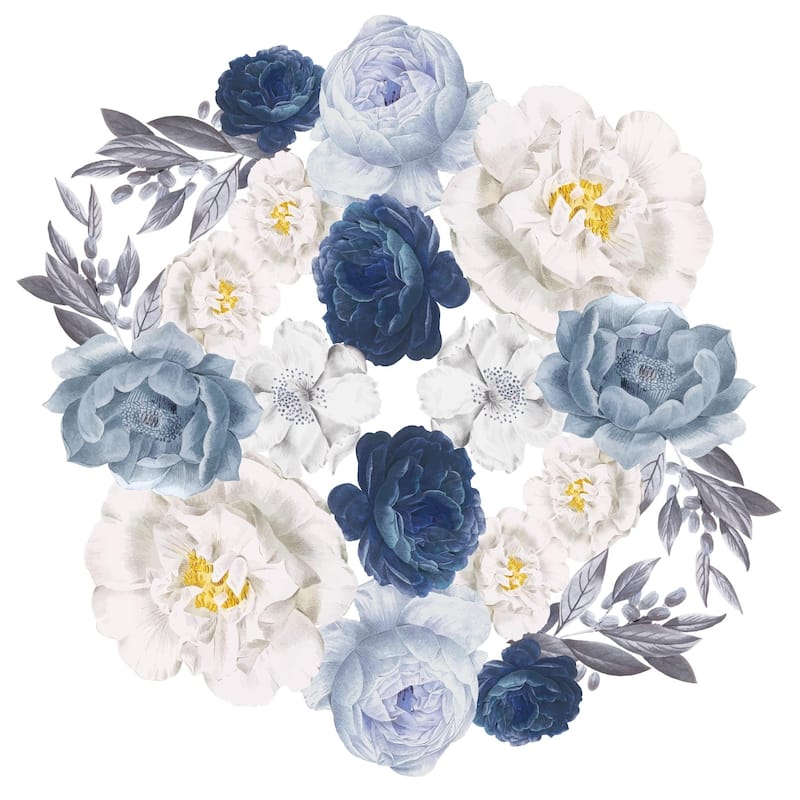 Walplus Elegant Oversized Peonies Flowers Floral Wall Stickers DIY Art