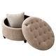 preview thumbnail 8 of 64, Tufted Large Round Storage Ottoman Footrest Beige/ Grey/ Blue