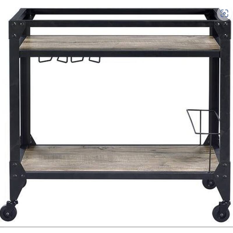 Jorgensen Rustic Oak & Charcoal Finish Serving cart - Charcoal