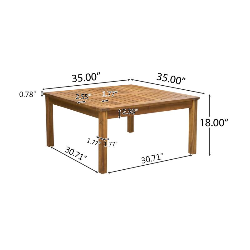 Perla Outdoor Acacia Wood Coffee Table by Christopher Knight Home