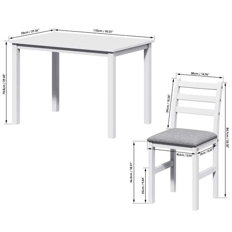 5 PCS Pub Sets Stylish Dining Table Set with 4 Upholstered Chairs