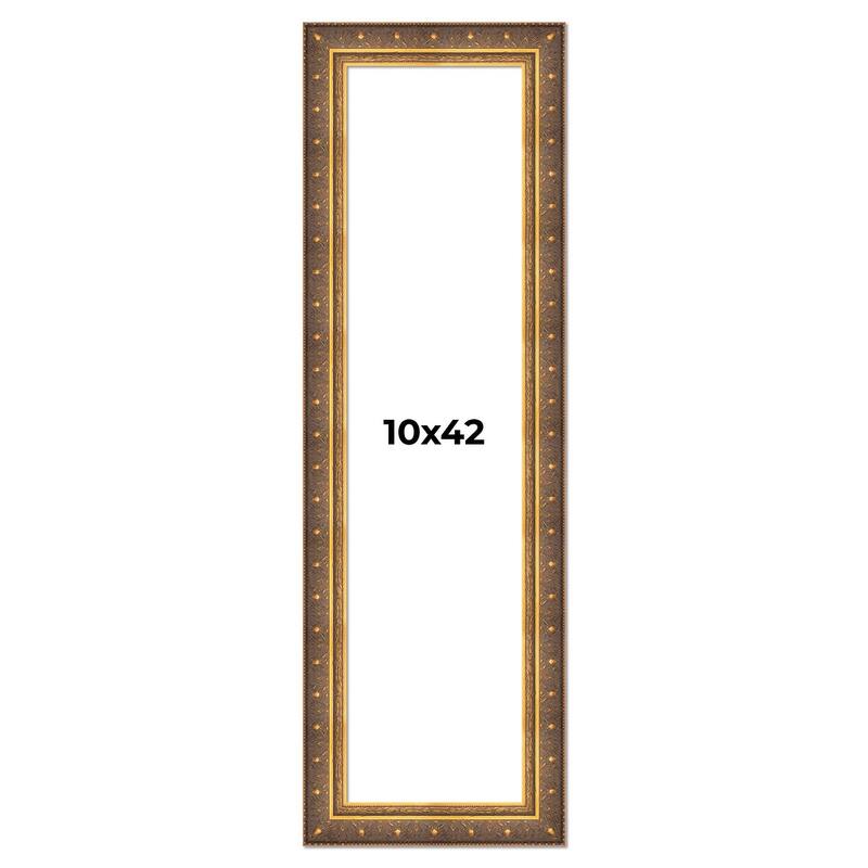 10x42 Frame Vintage Gold Solid Wood Picture Frame | 2.5 Inch Moulding