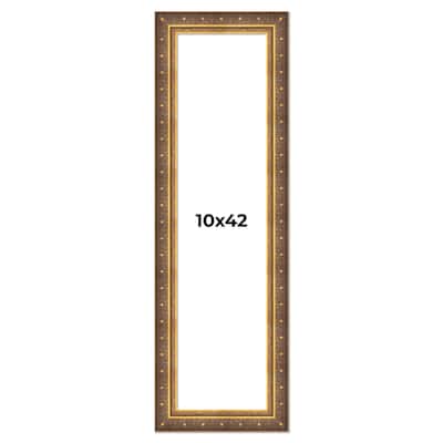 10x42 Frame Vintage Gold Solid Wood Picture Frame | 2.5 Inch Moulding