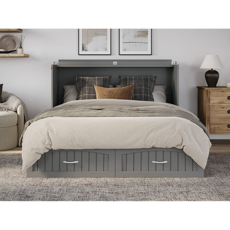 Aspen Queen Murphy Bed Chest with 6" Mattress