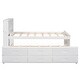 preview thumbnail 13 of 12, Captain Bed Platform Bed with 3 Drawers and Trundle USB-Twin, White