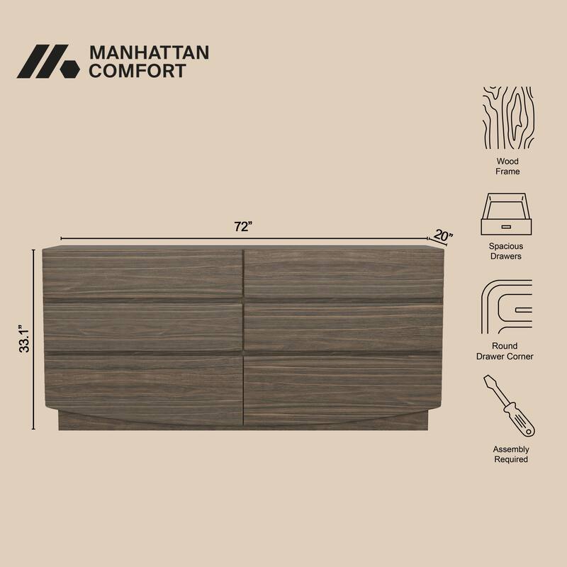 Ardea 72 In 6 Drawer Bedroom Dresser