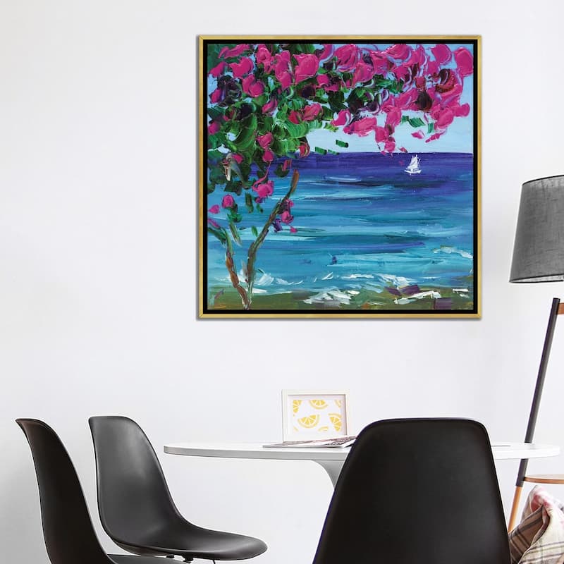 iCanvas "Bougainvillea In Greece" by Nataly Mak Framed Canvas Print