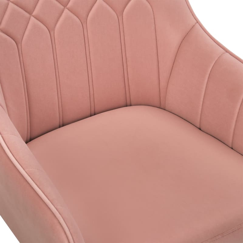 Javlergo 360° Swivel Rolling Chair Adjustable Height Modern Accent Chair with Silent Wheels for Living Room Office Guest Seating