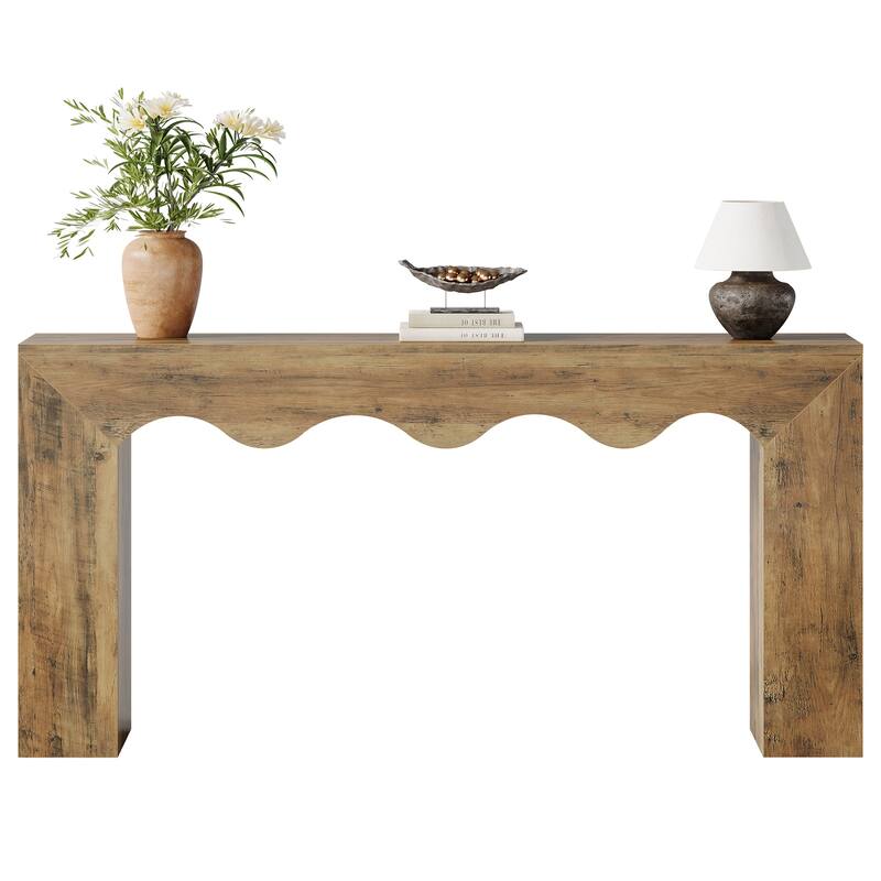 63” Farmhouse Console Table Narrow Hallway Stand for Entryway Living Room Brown