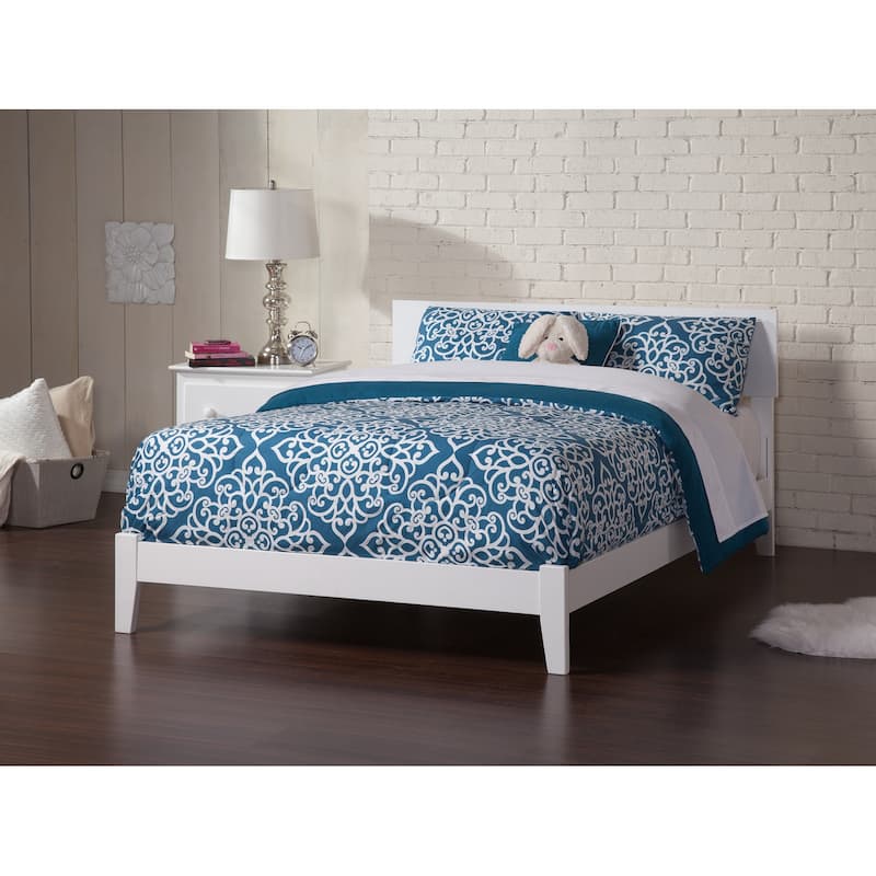 AFI Orlando Full Foundation Bed with Charging Station in White