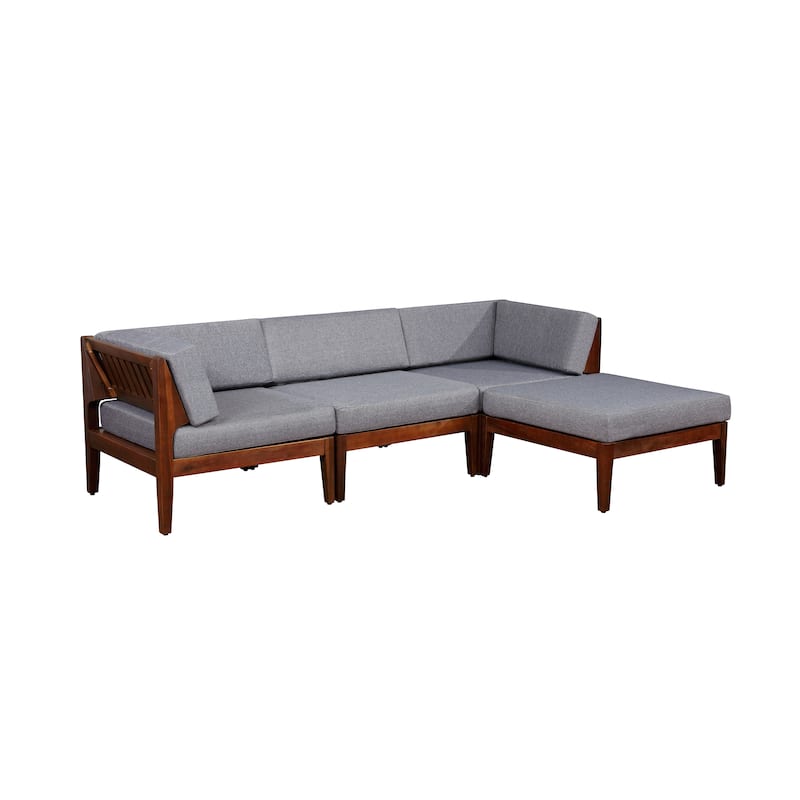 Sayre Four Piece Outdoor Patio Set - Walnut