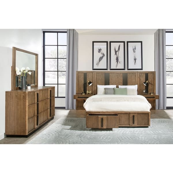 slide 2 of 14, Terrace Panel Bedroom Set Ash Brown California King - 5 Piece