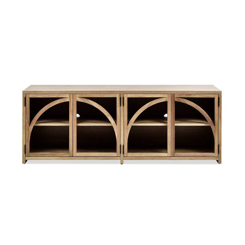 Oliver 65" Arched Door Open Shelf TV Stand Media Cabinet
