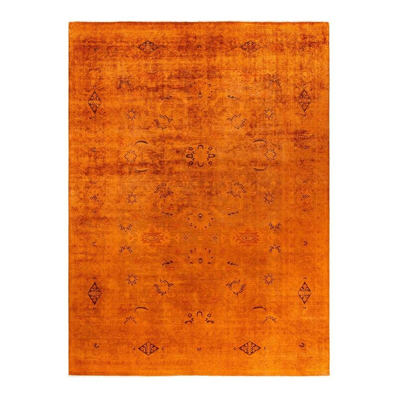 Contemporary Overdyed Wool Hand Knotted Area Rug - 9' 2" x 12' 2"