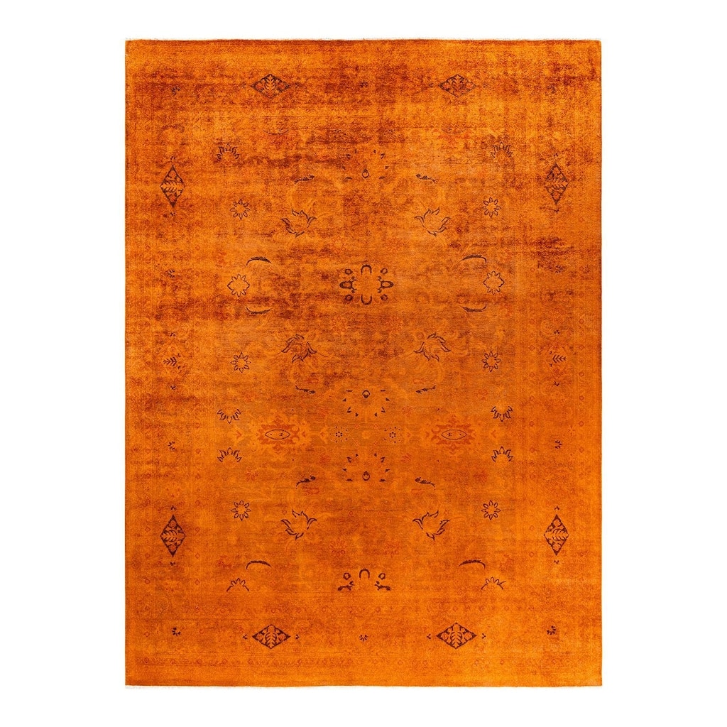 Contemporary Overdyed Wool Hand Knotted Area Rug - 9' 2" x 12' 2"