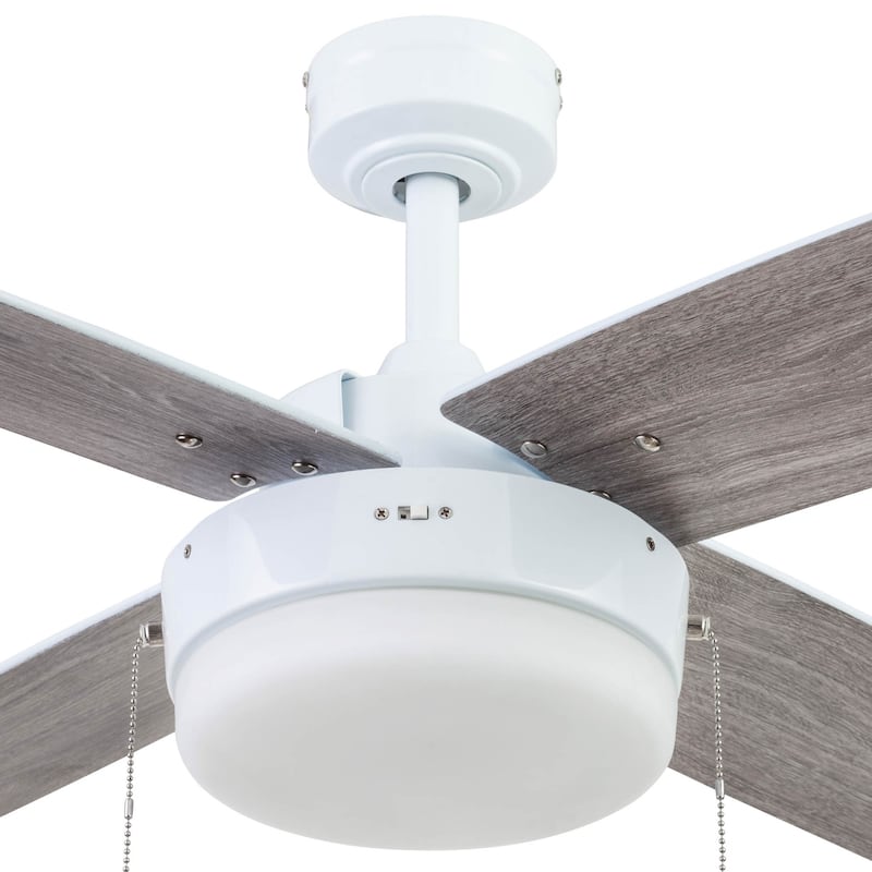 52" Prominence Home Memphis Bright White Contemporary Indoor LED Ceiling Fan with Light, Pull Chain