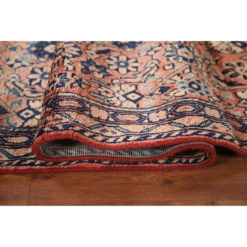 Hand Knotted Oriental 100% Wool Carpet Traditional All-Over Coral Mahal Area Rug - 10' 4'' X 4' 7''