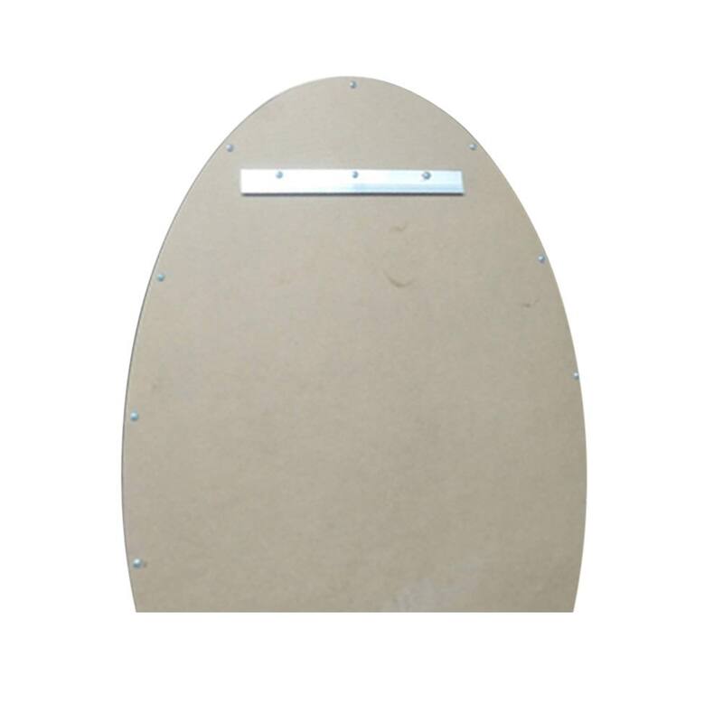 Oval Metal Frame Bathroom Vanity Mirror With Shelf In Brushed Gold - 24 in.