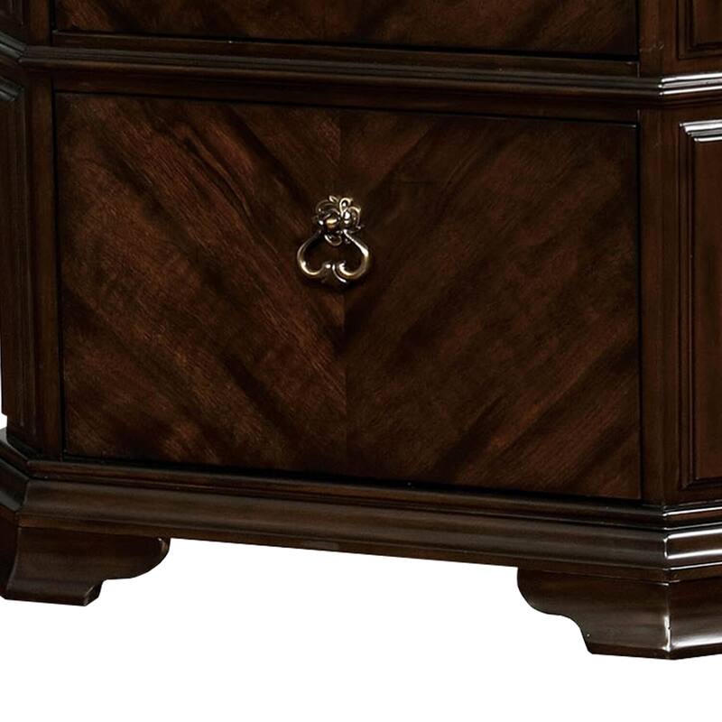 Espresso Brown 2 Drawer 30 in. W Nightstand with Sturdy Hardware and Ample Storage