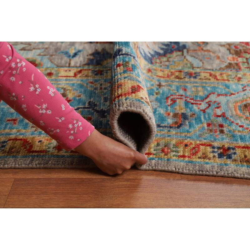 Hand Knotted Oriental 100% Wool Carpet Transitional All-Over Greys & Charcoal Oushak Area Rug - 12' 0'' X 9' 2''