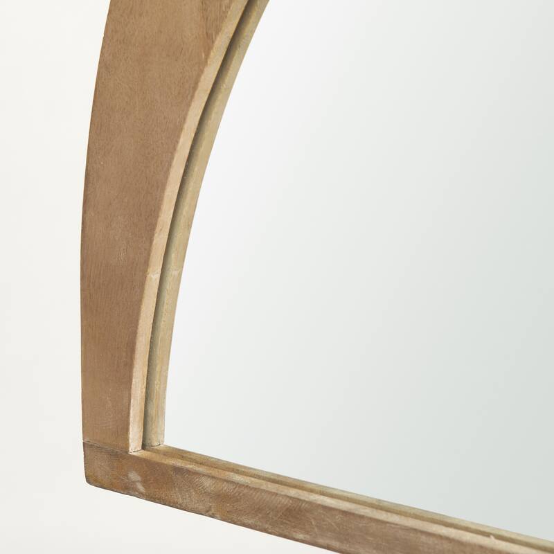 Celeste 36" x 22" Dark Brown Solid Wood Semi-Circular Mirror
