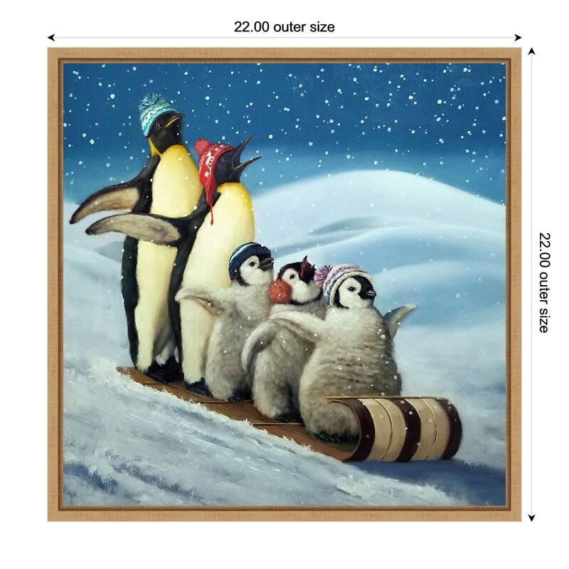 Sleigh Ride by Lucia Heffernan Framed Canvas Wall Art Print - 22 x 22 in