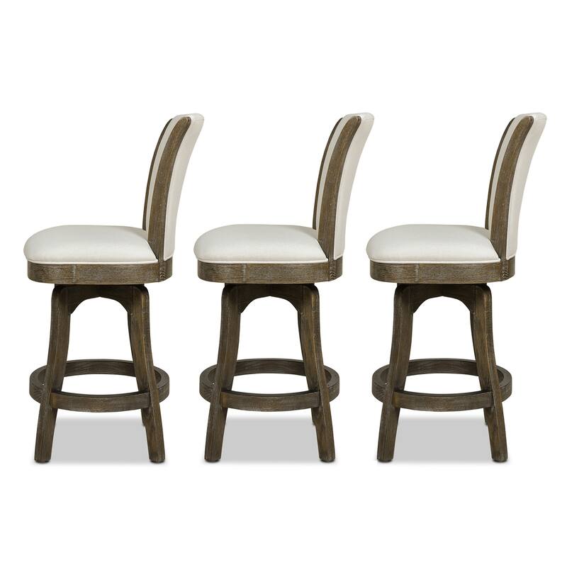 Henry 27" Swivel Upholstered Counter Height Bar Stool