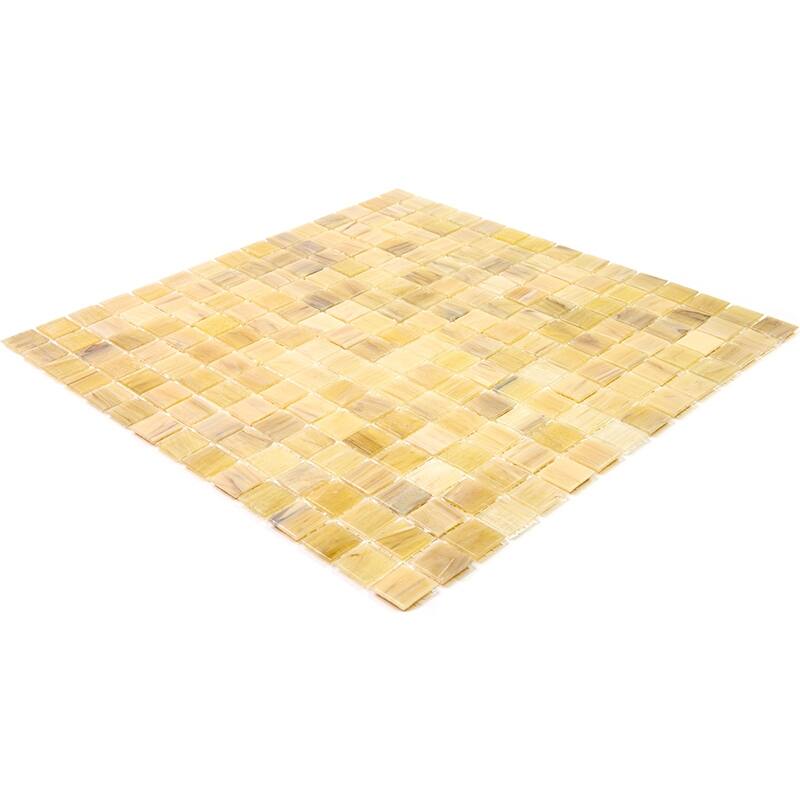 Apollo tile 12" x 12" Celestial Glossy Cream Beige Glass Tile (20 sq ft/case) - 20 Pack
