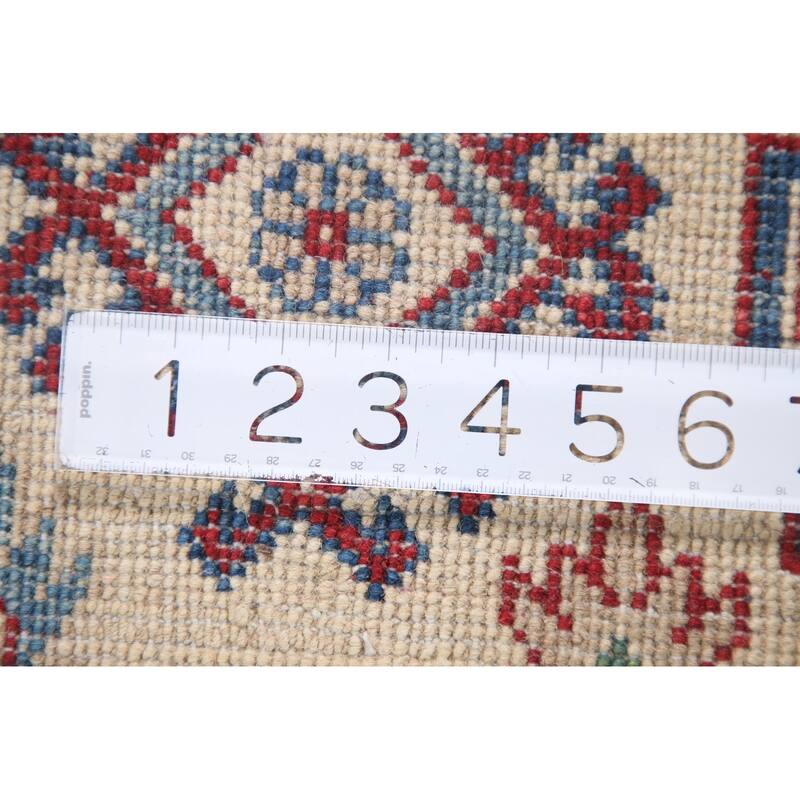 Hand Knotted Oriental 100% Wool Carpet Traditional Geometric Red Kazak Area Rug - 9' 9'' X 6' 7''