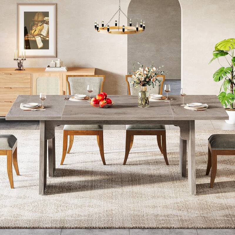 71" Large Farmhouse Dinning Table, Rectangular Dining Table for 6