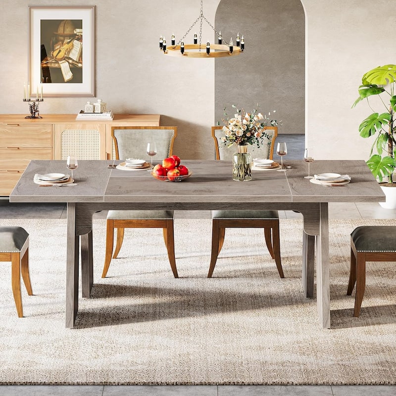 71 Inches Large Farmhouse Dining Table for 6 People